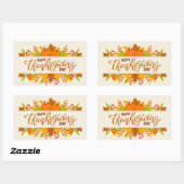 Sticker Rectangulaire Bon thanksgiving (Feuille)