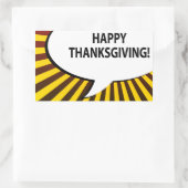 Sticker Rectangulaire BON THANKSGIVING ! bulle comique (Sac)