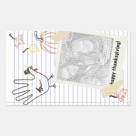 Sticker Rectangulaire bon thanksgiving ! carnets croquis (Devant)