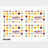 Sticker Rectangulaire bon thanksgiving (carrés modernes) (Feuille)