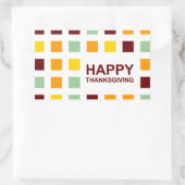 Sticker Rectangulaire bon thanksgiving (carrés modernes) (Sac)