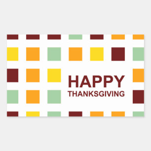 Sticker Rectangulaire bon thanksgiving (carrés modernes)
