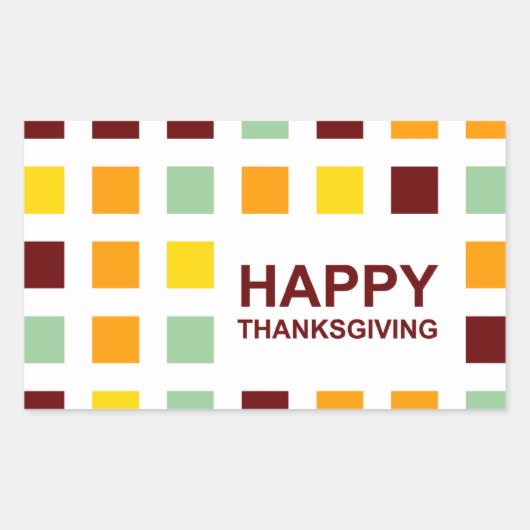 Sticker Rectangulaire bon thanksgiving (carrés modernes) (Devant)