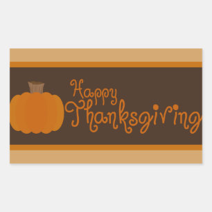 Sticker Rectangulaire Bon thanksgiving Citrouille d'automne