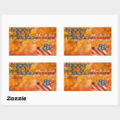 Sticker Rectangulaire bon thanksgiving (drapeau américain) (Feuille)