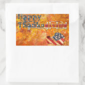 Sticker Rectangulaire bon thanksgiving (drapeau américain) (Sac)