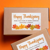 Sticker Rectangulaire Bon thanksgiving Feuilles Automne Société Fête