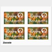 Sticker Rectangulaire Bon thanksgiving (feux de chute de bokeh) (Feuille)