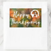 Sticker Rectangulaire Bon thanksgiving (feux de chute de bokeh) (Sac)