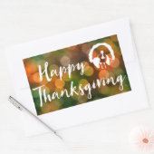 Sticker Rectangulaire Bon thanksgiving (feux de chute de bokeh) (Enveloppe)