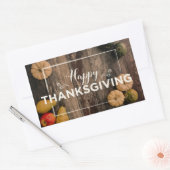 Sticker Rectangulaire Bon thanksgiving Gourds sur bois rustique (Enveloppe)