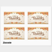 Sticker Rectangulaire Bon thanksgiving Jour Donner Merci (Feuille)