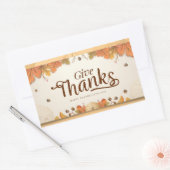 Sticker Rectangulaire Bon thanksgiving Jour Donner Merci (Enveloppe)