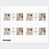 Sticker Rectangulaire Bon thanksgiving photo Collage moderne grand-père (Feuille)