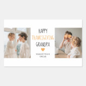 Sticker Rectangulaire Bon thanksgiving photo Collage moderne grand-père (Devant)