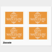 Sticker Rectangulaire Bon thanksgiving Script orange (Feuille)