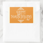 Sticker Rectangulaire Bon thanksgiving Script orange (Sac)