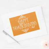 Sticker Rectangulaire Bon thanksgiving Script orange (Enveloppe)