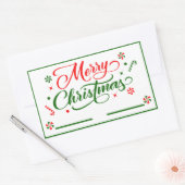 Sticker Rectangulaire Bonbons à la menthe de Noël (Enveloppe)