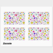 Sticker Rectangulaire Bonbons colorés doux Motif (Feuille)