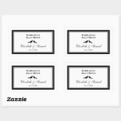 Sticker Rectangulaire Bonbons de réception mariage pour inséparables dou (Feuille)