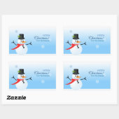 Sticker Rectangulaire Bonhomme de neige (Feuille)