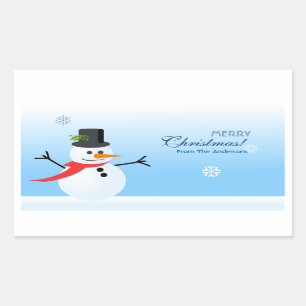 Sticker Rectangulaire Bonhomme de neige