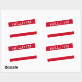 Sticker Rectangulaire Bonjour, (Feuille)