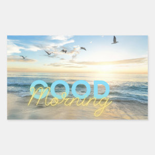 Sticker Rectangulaire Bonjour Blue Sky
