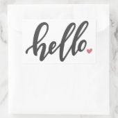 Sticker Rectangulaire Bonjour Coeur rose (Sac)