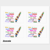 Sticker Rectangulaire Bonjour Dans De Nombreuses Langues (Feuille)