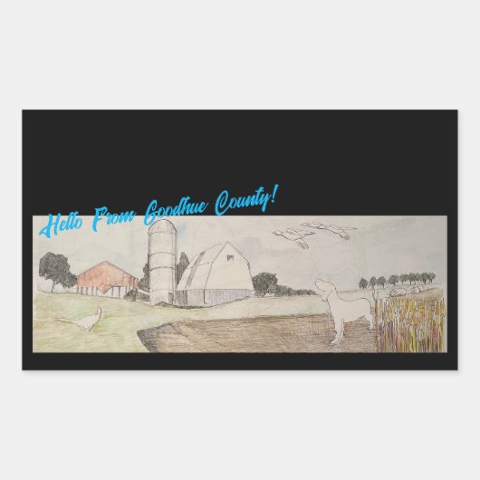 Sticker Rectangulaire Bonjour Du Comté De Goodhue (Devant)
