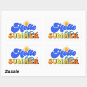 Sticker Rectangulaire Bonjour été (Feuille)