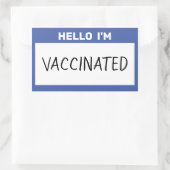 Sticker Rectangulaire Bonjour, je suis vacciné (Sac)