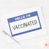 Sticker Rectangulaire Bonjour, je suis vacciné (Enveloppe)