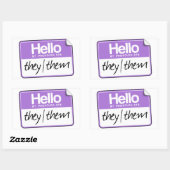 Sticker Rectangulaire Bonjour mes pronoms sont : Ils (Feuille)