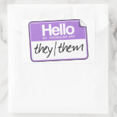 Sticker Rectangulaire Bonjour mes pronoms sont : Ils (Sac)