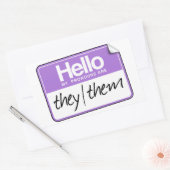 Sticker Rectangulaire Bonjour mes pronoms sont : Ils (Enveloppe)
