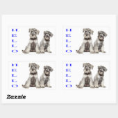 Sticker Rectangulaire Bonjour Miniature Schnauzer Chien Chien Chien Étiq (Feuille)