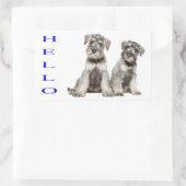 Sticker Rectangulaire Bonjour Miniature Schnauzer Chien Chien Chien Étiq (Sac)