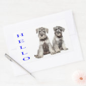 Sticker Rectangulaire Bonjour Miniature Schnauzer Chien Chien Chien Étiq (Enveloppe)