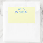 Sticker Rectangulaire BONJOUR Mon Nom Est : (Sac)