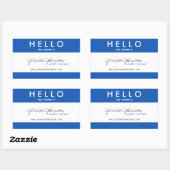 Sticker Rectangulaire Bonjour Mon Nom Est (Feuille)