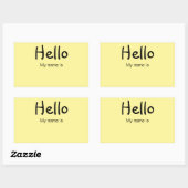 Sticker Rectangulaire Bonjour, Mon Nom Est (Feuille)