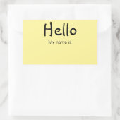 Sticker Rectangulaire Bonjour, Mon Nom Est (Sac)