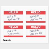 Sticker Rectangulaire Bonjour Mon Nom Est... (Feuille)