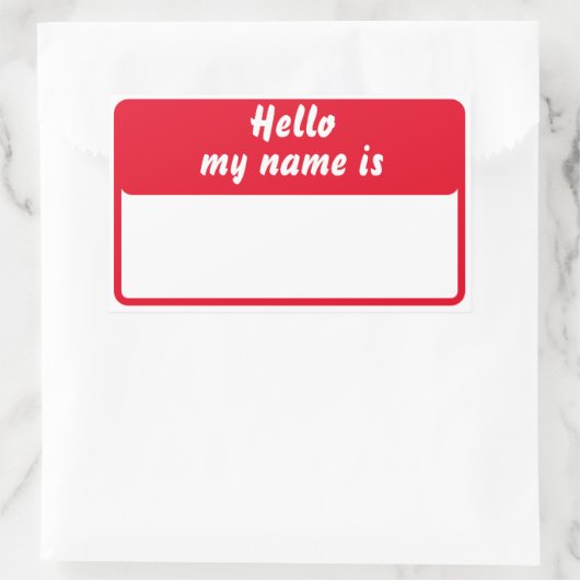 Sticker Rectangulaire Bonjour mon nom est (Sac)