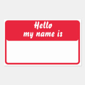 Sticker Rectangulaire Bonjour mon nom est (Devant)