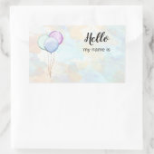 Sticker Rectangulaire Bonjour, Mon Nom Est Ballons De Parti (Sac)