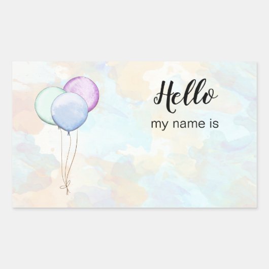 Sticker Rectangulaire Bonjour, Mon Nom Est Ballons De Parti (Devant)